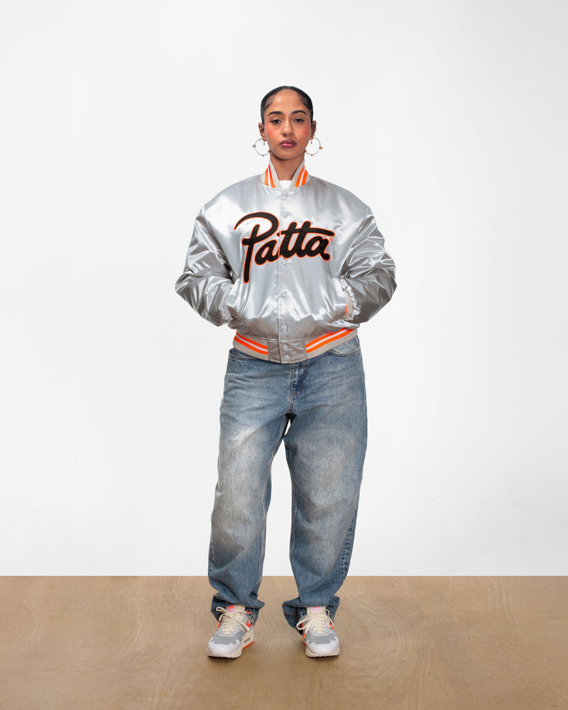 Patta Classic Satin Bomber Jacket (Lunar Rock)