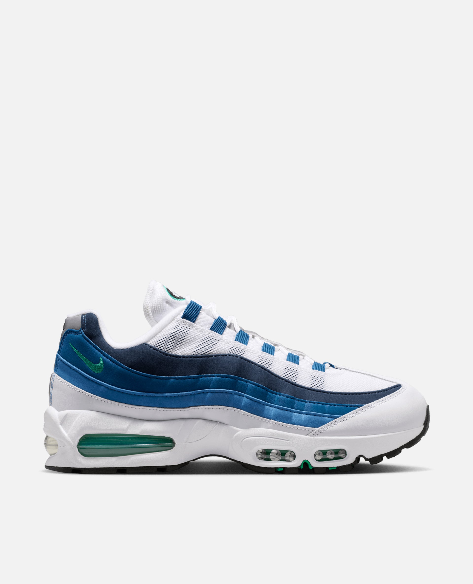 Nike Air Max 95 Big Bubble (White/Emerald Green-Lake Blue-French Blue-Obsidian-Black)