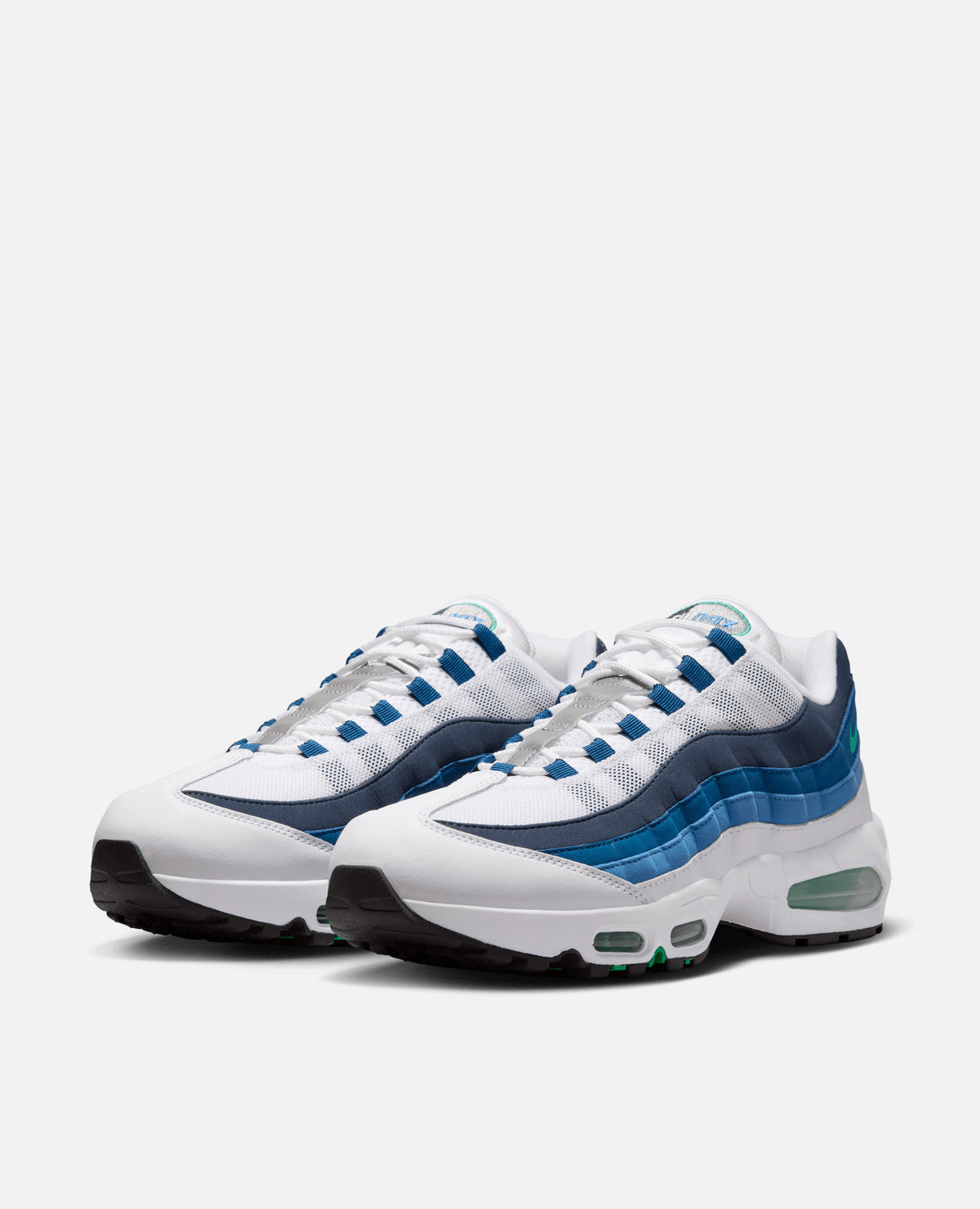 Nike Air Max 95 Big Bubble (White/Emerald Green-Lake Blue-French Blue-Obsidian-Black)