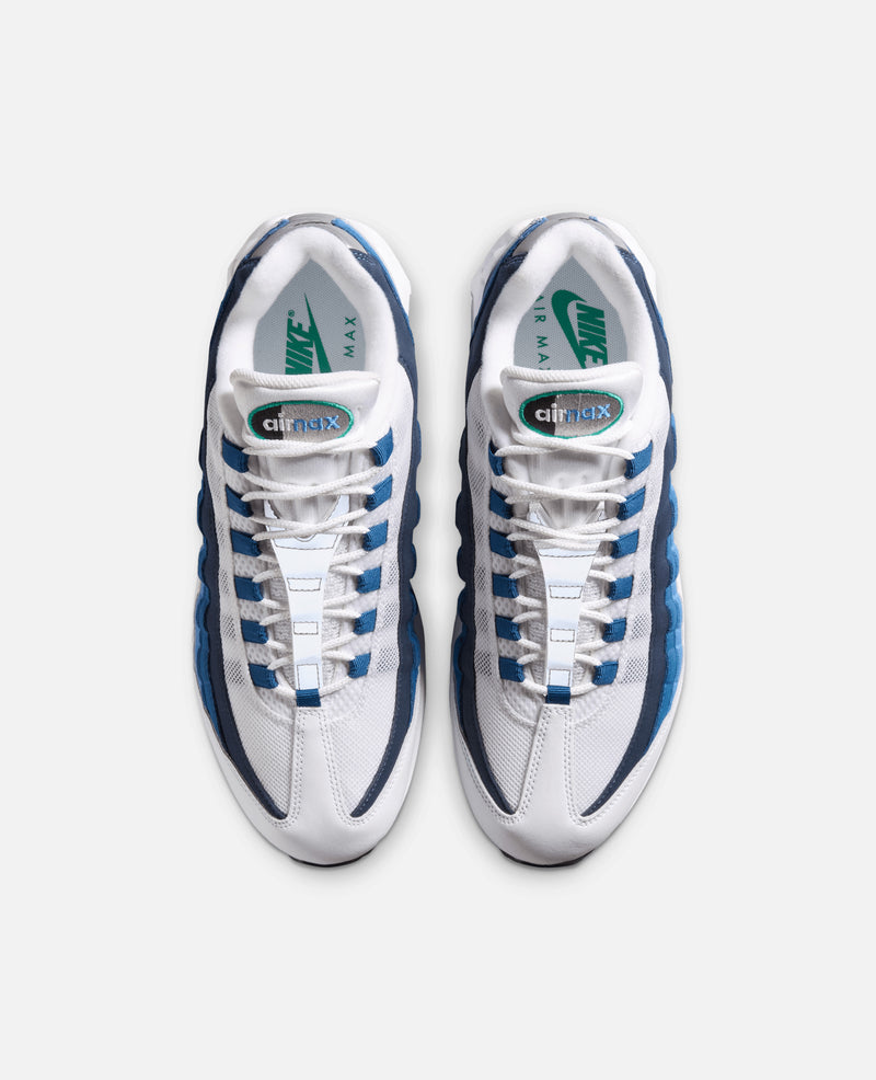 Nike Air Max 95 Big Bubble (White/Emerald Green-Lake Blue-French Blue-Obsidian-Black)