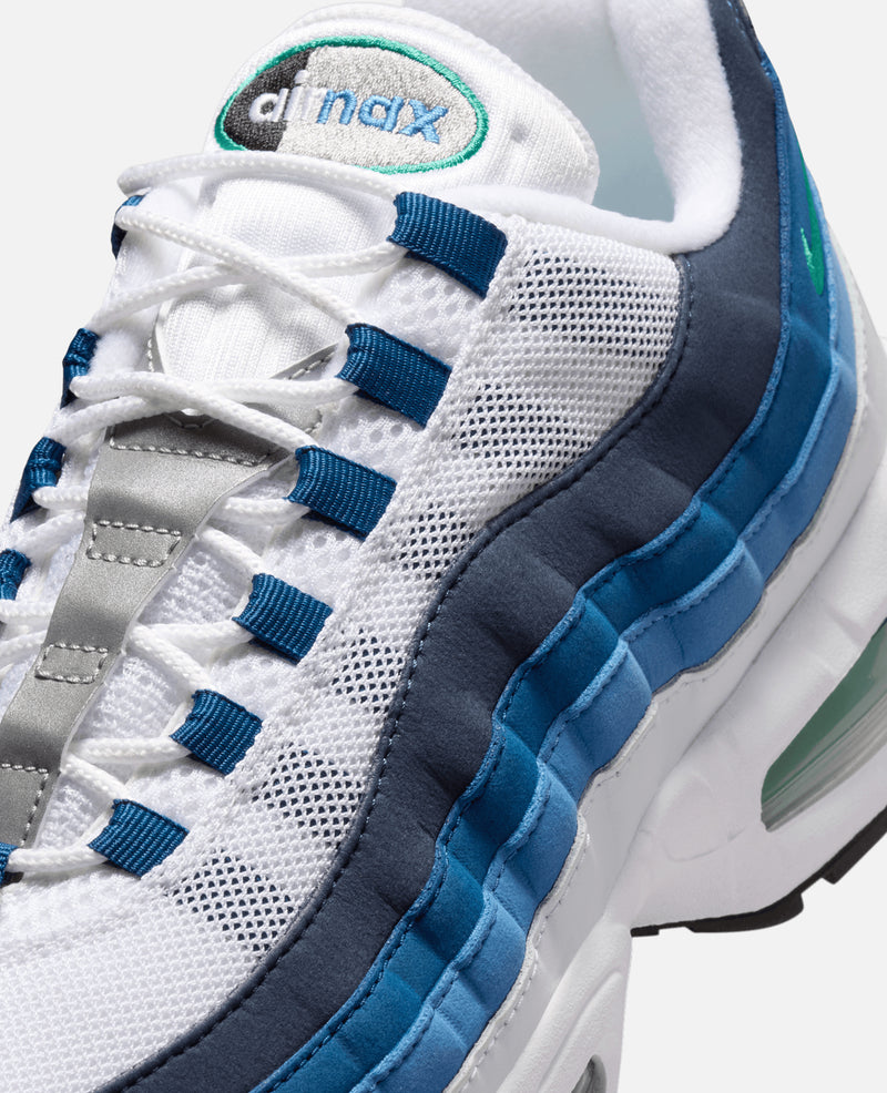 Nike Air Max 95 Big Bubble (White/Emerald Green-Lake Blue-French Blue-Obsidian-Black)
