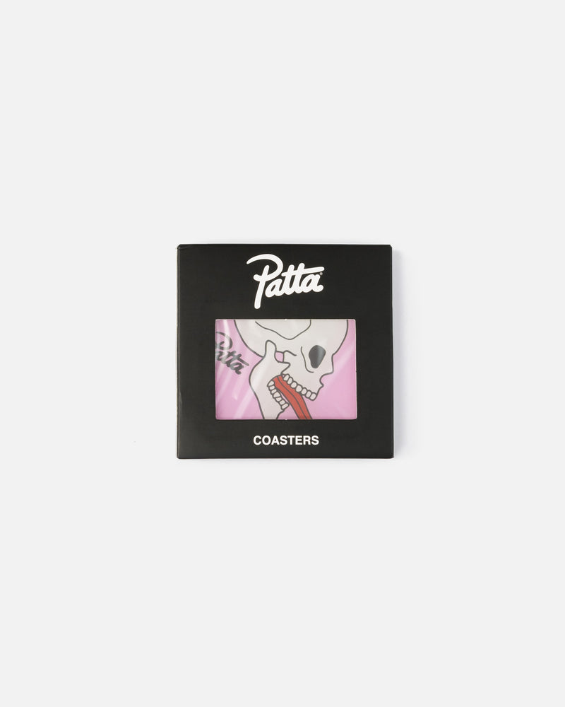 Patta Skull Coaster 4-Pack (Pink/White)