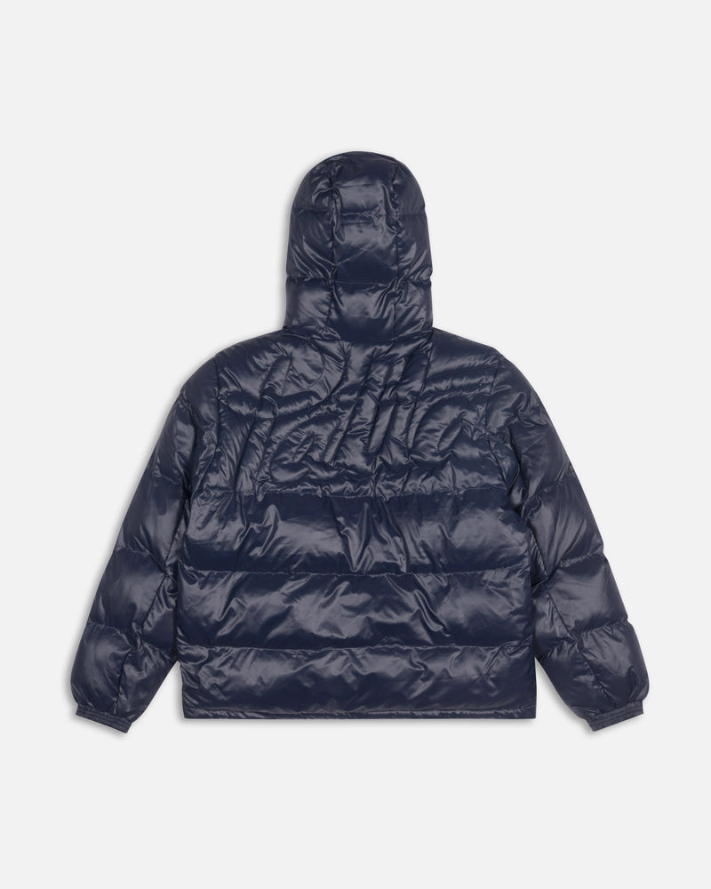 Patta Quilted Script Logo Puffer Jacket (Navy)