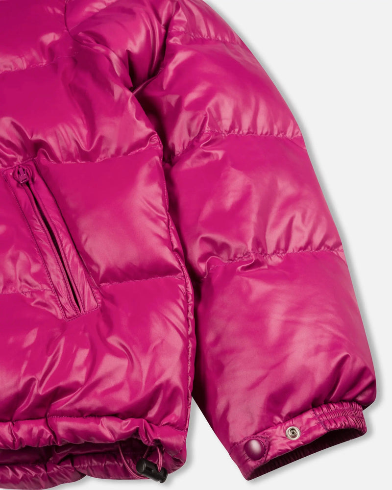Patta Quilted Script Logo Puffer Jacket Boysenberry