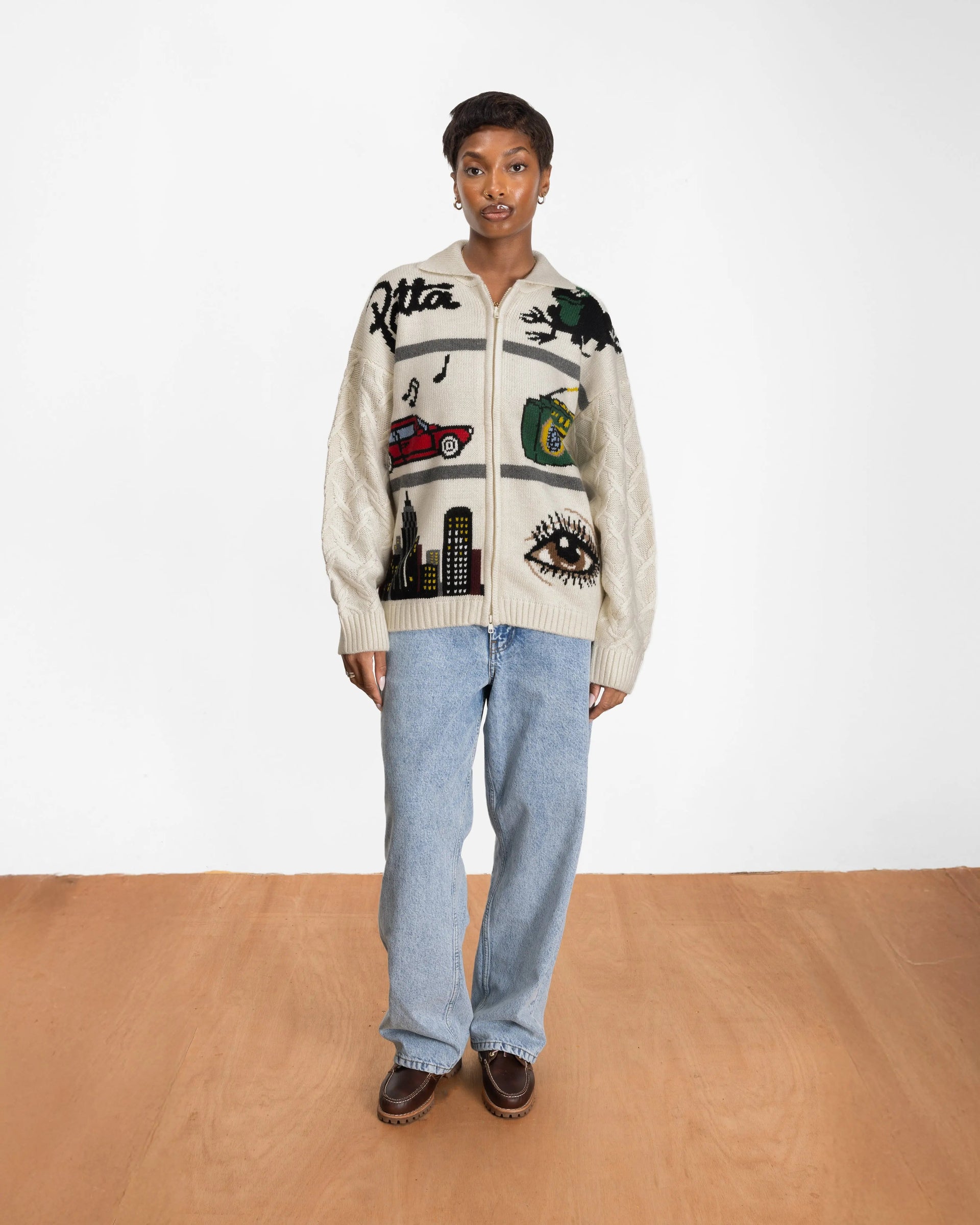 Patta Perfect Day Knitted Cardigan (Peyote)