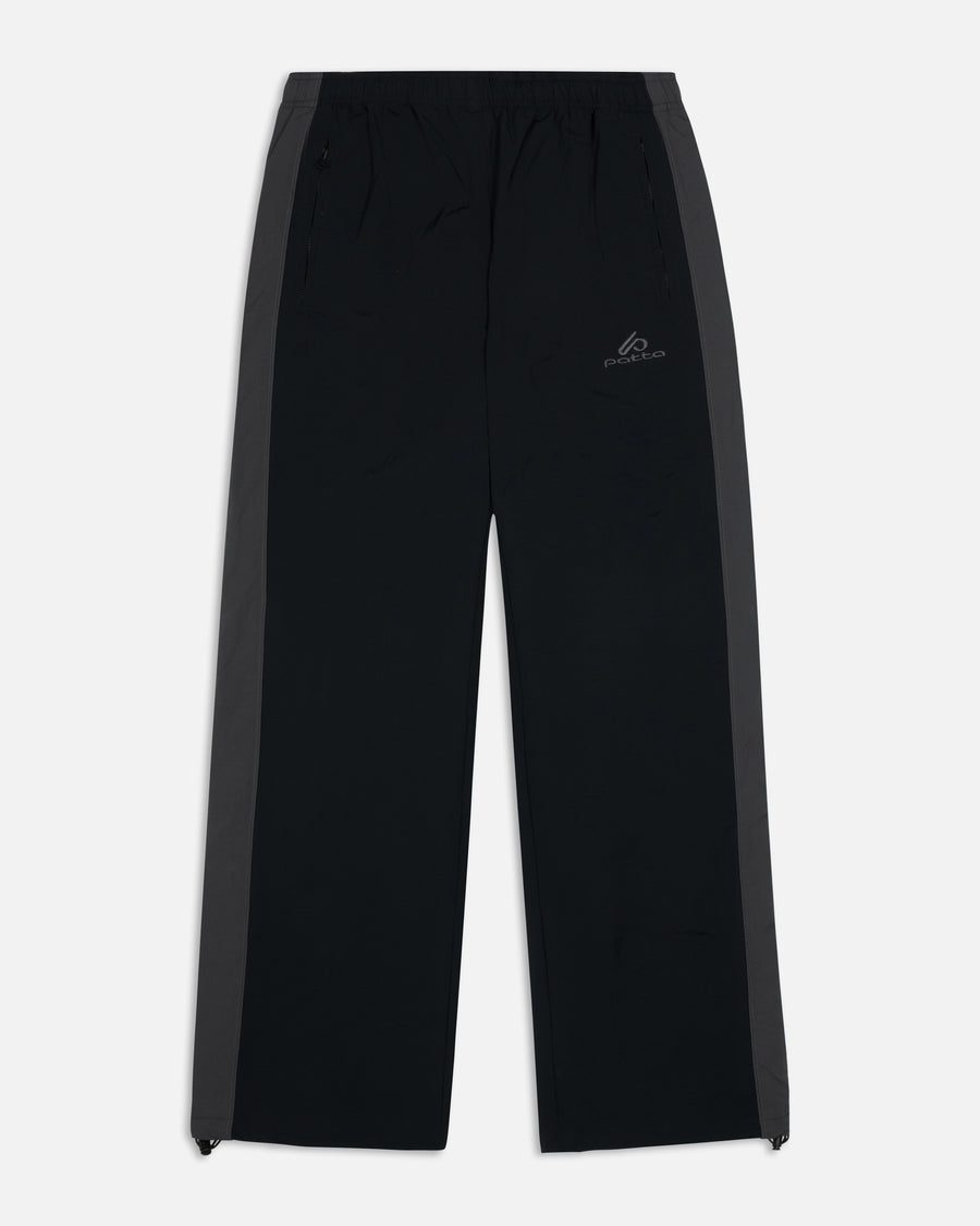 Patta Panelled Oversized Track Pants (Black)