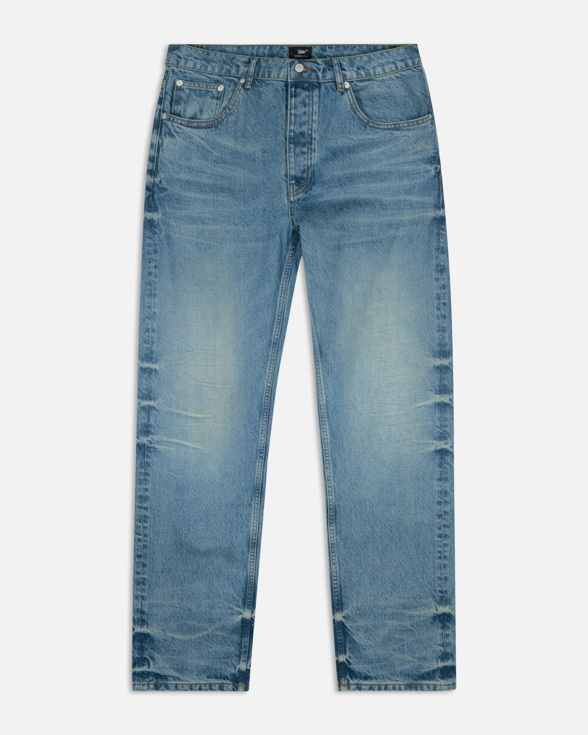 Patta Aqua Whiskers Straight Leg Denim Pants (Blue Denim )