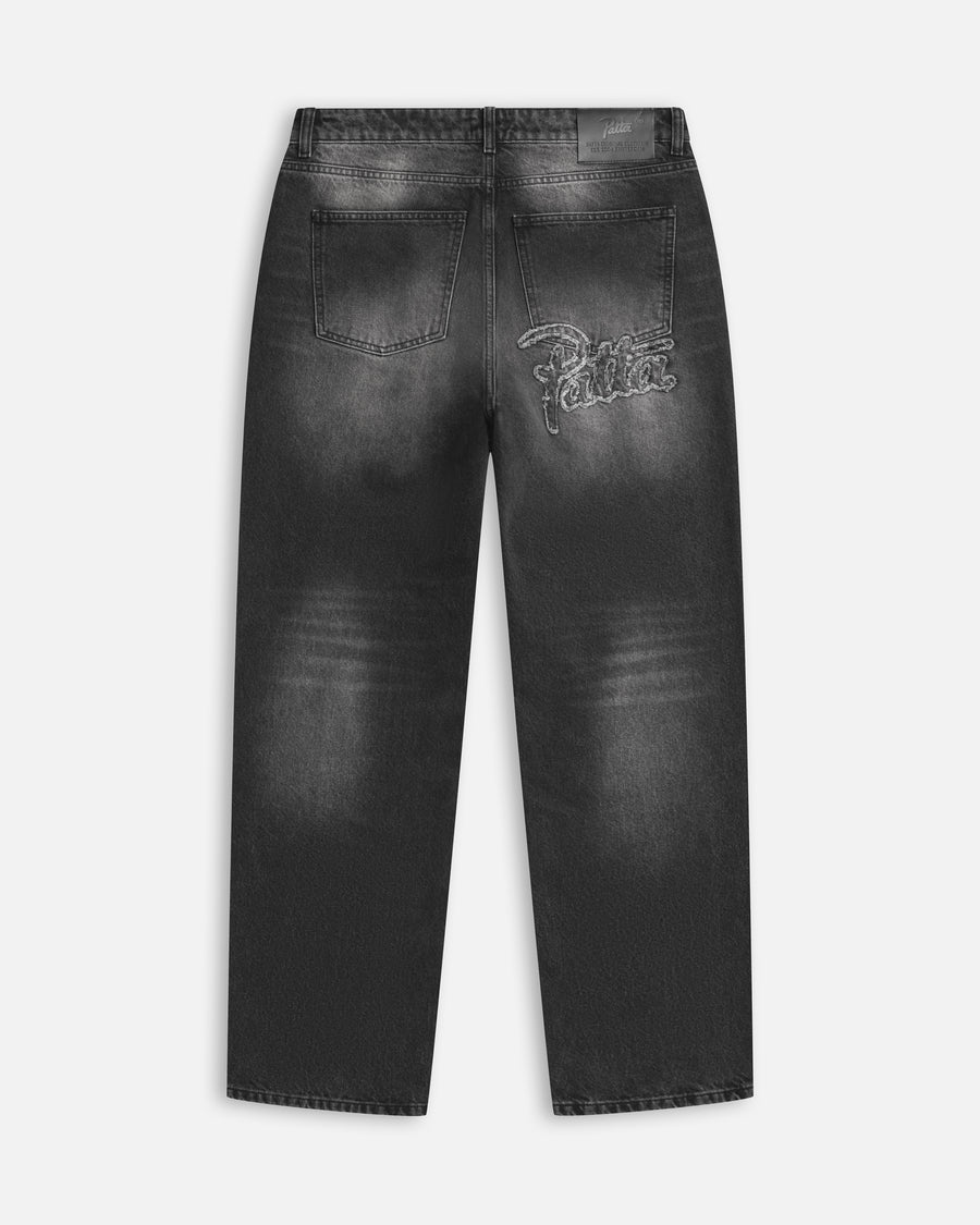 Patta Dark Dirty Whiskers Baggy Denim Pants (Black)