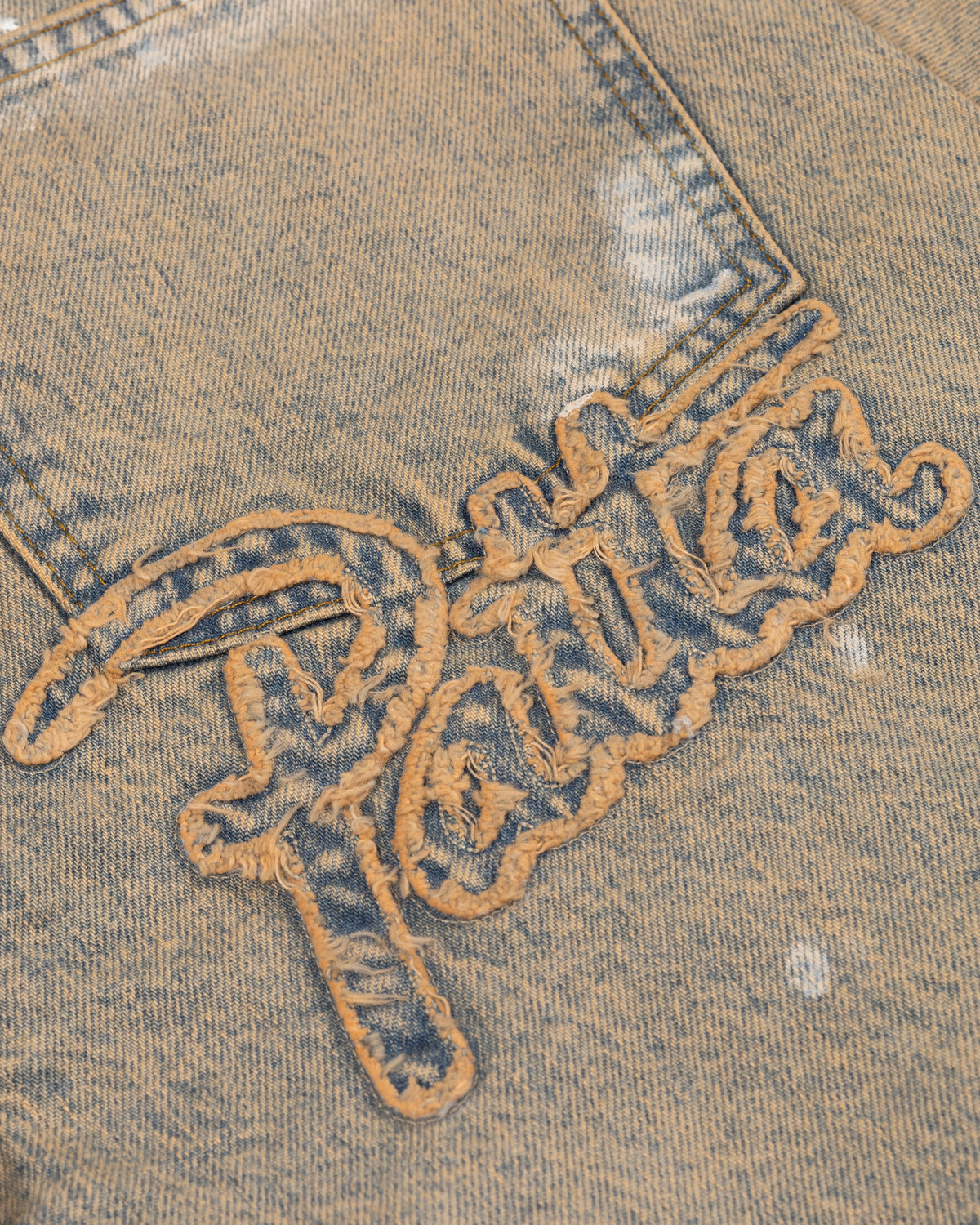 Patta Dirty Splatter Straight Leg Denim Pants (Sandwashed Light Blue Denim)