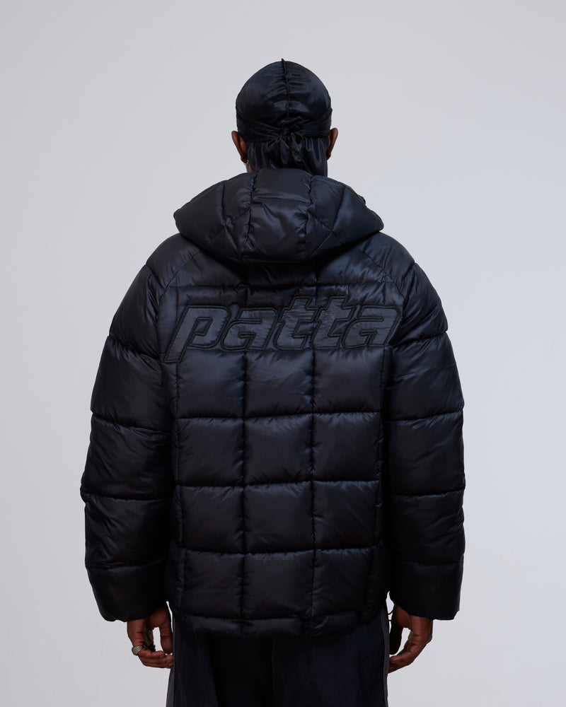 Patta Square Quilted Puffer Jacket (Black)