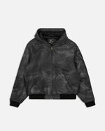 Patta Leather Hooded Bomber Jacket (Black)