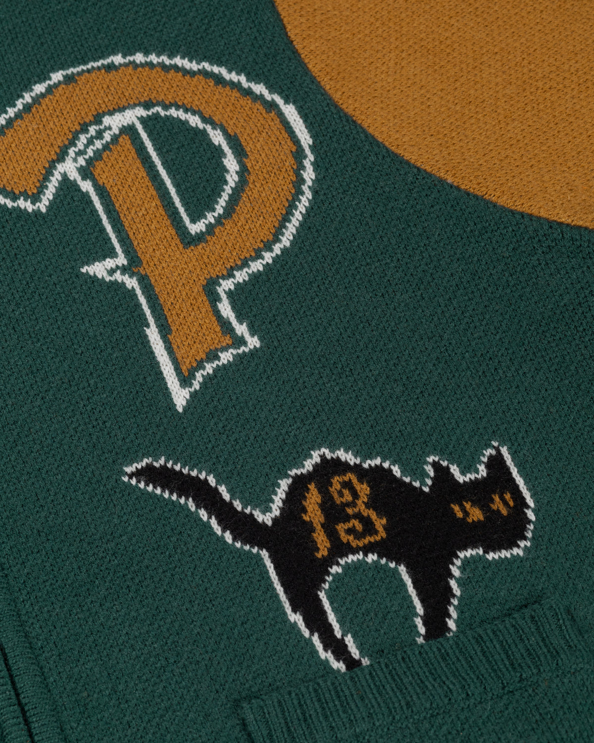 Patta Varsity Knitted Cardigan (Pine Grove)