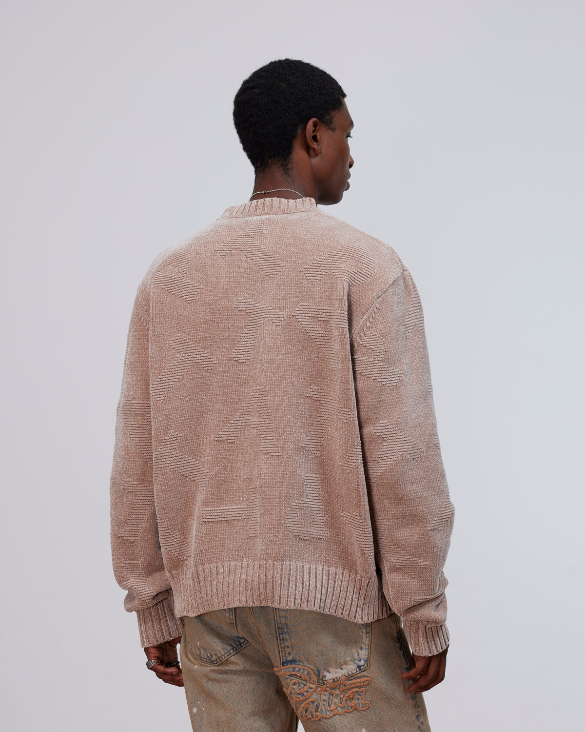 Patta Chenille Alphabet Knitted Sweater (Irish Cream)