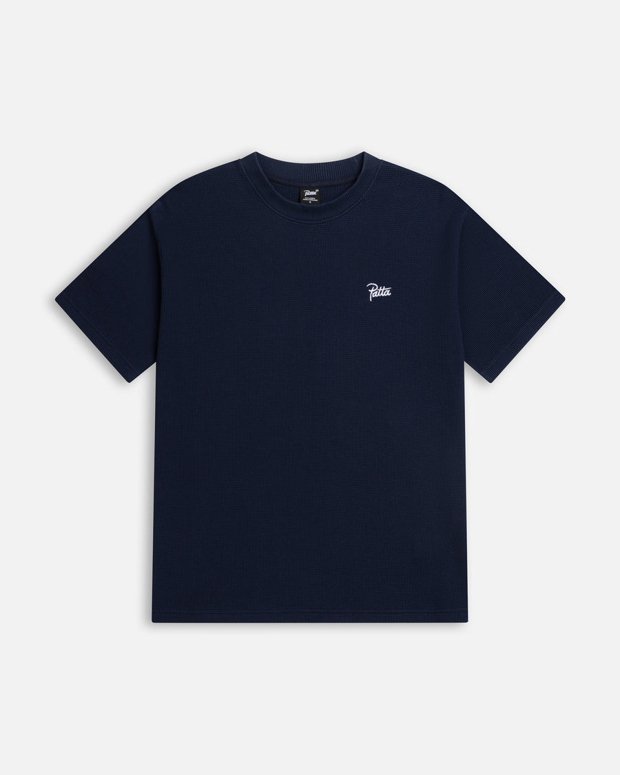 Patta Waffle Script Logo T-Shirt (Black Iris)