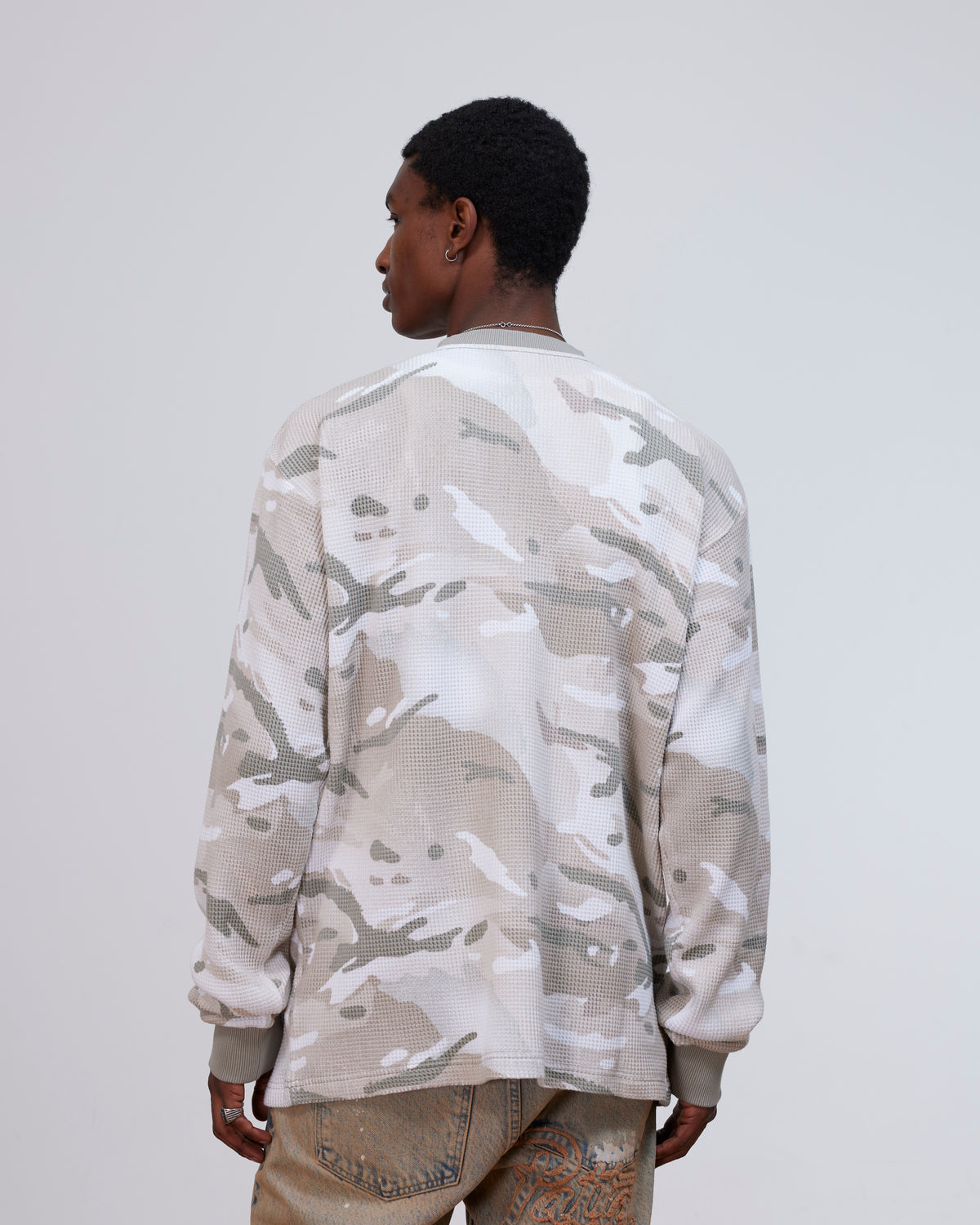 Patta Ghost Spray Camo Waffle Long Sleeve (Pussywillow Grey)