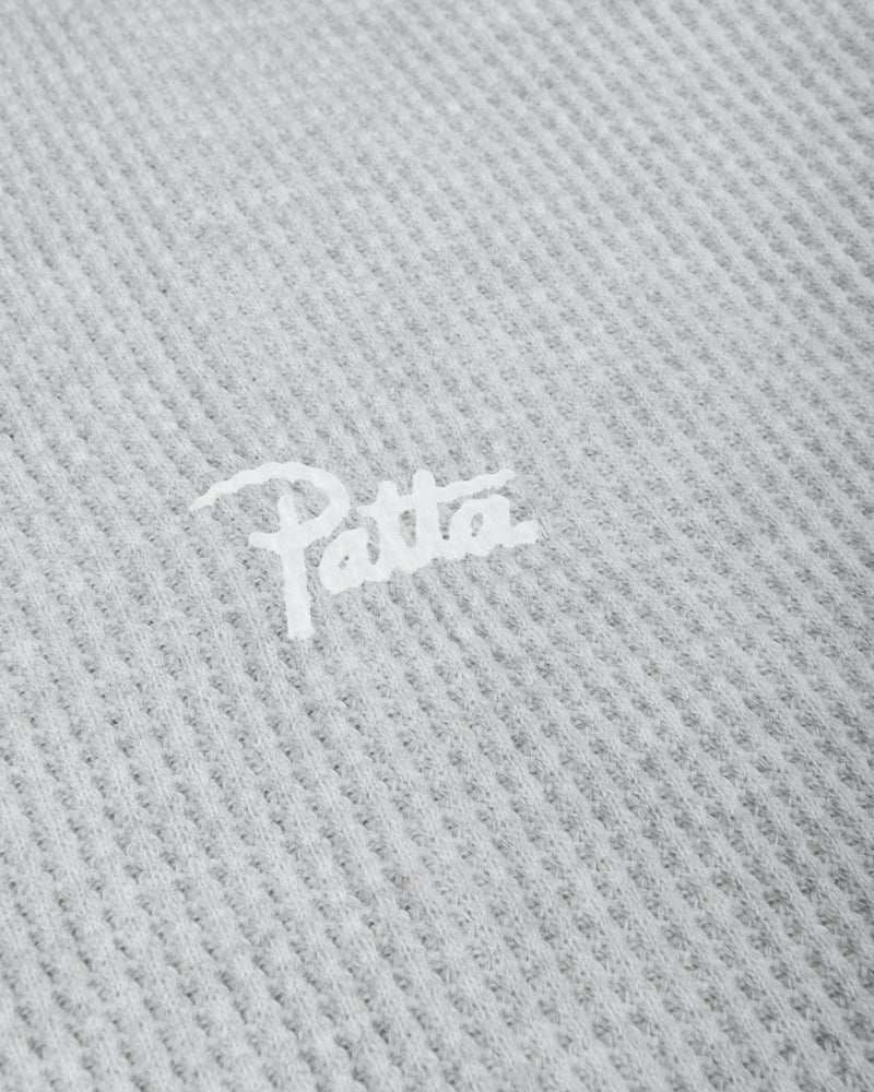 Patta Waffle Reversible Zip Up Hooded Sweater (Grey heather)