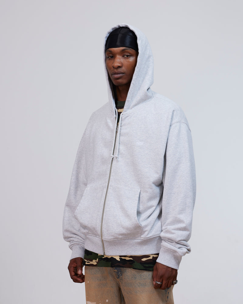 Patta Waffle Reversible Zip Up Hooded Sweater (Grey heather)