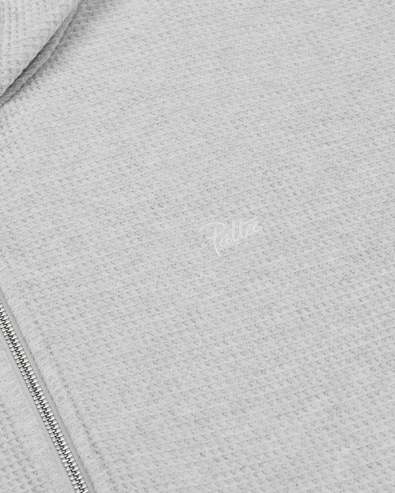 Patta Waffle Reversible Zip Up Hooded Sweater (Grey heather)
