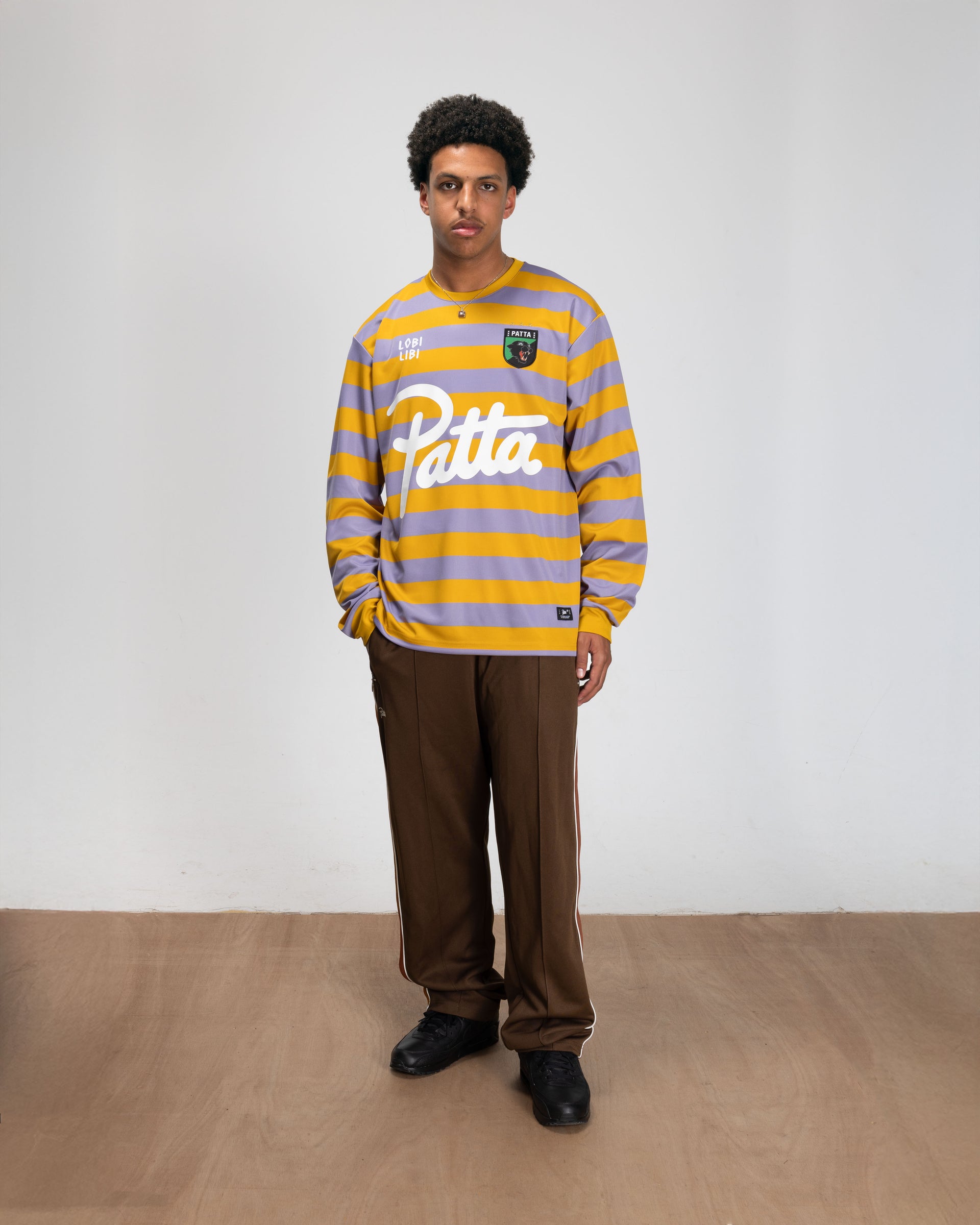 Patta Striped Longsleeve Football Jersey (Chalk Violet)