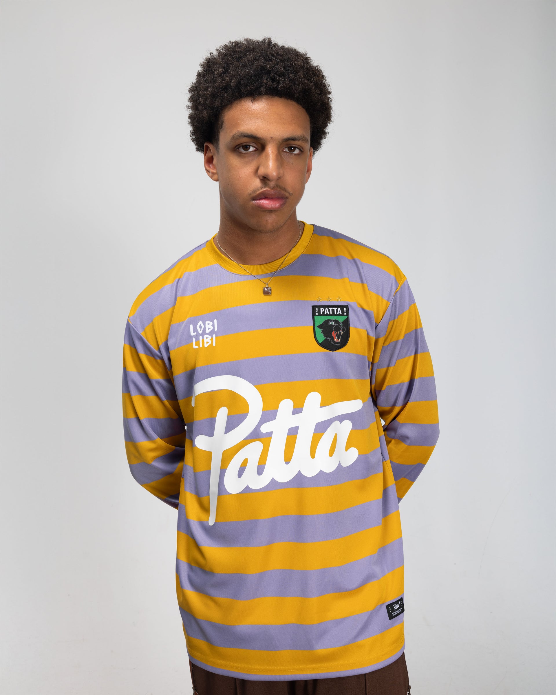 Patta Striped Longsleeve Football Jersey (Chalk Violet)