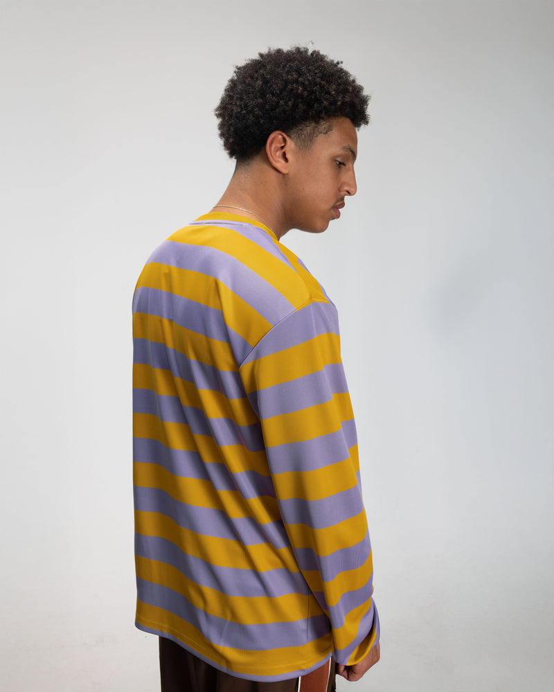 Patta Striped Longsleeve Football Jersey (Chalk Violet)