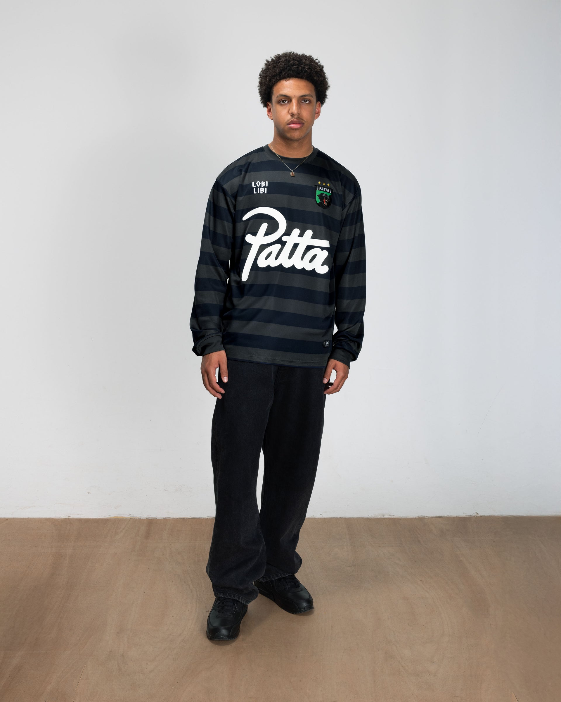 Patta Striped Longsleeve Football Jersey (Forged Iron)