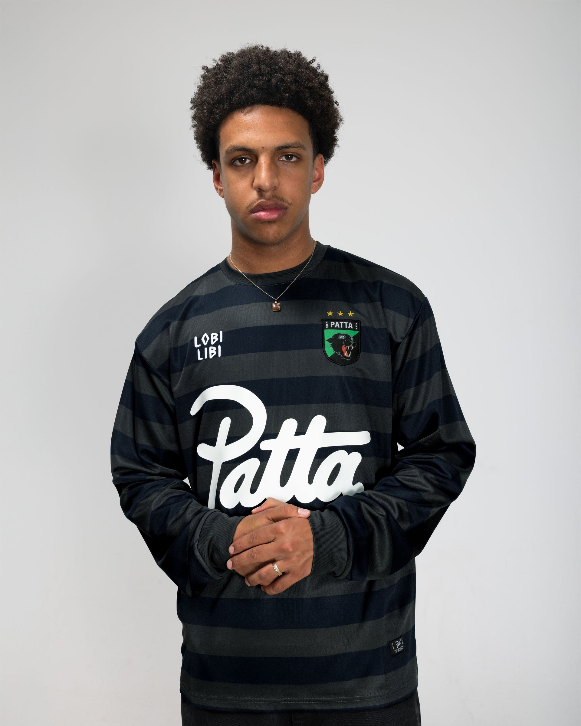 Patta Striped Longsleeve Football Jersey (Forged Iron)