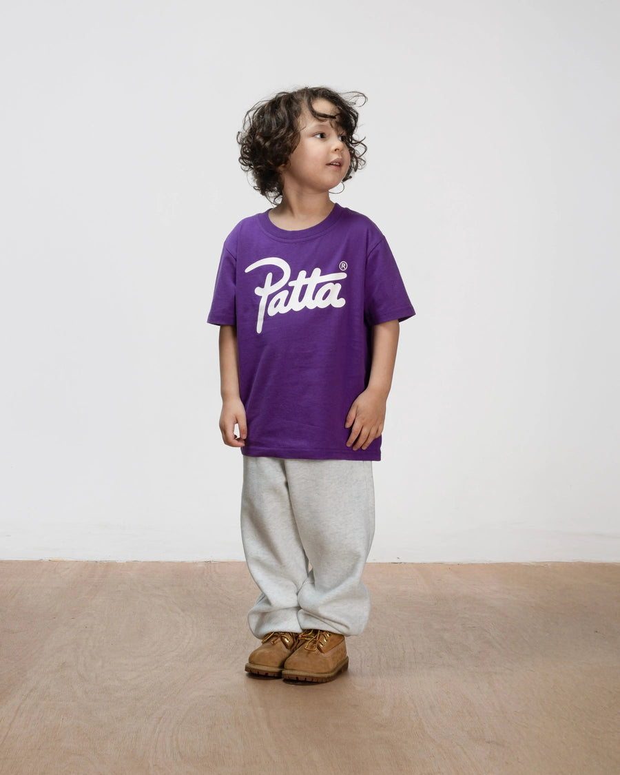 Patta Kids Script Logo T-Shirt (Picasso Lily)