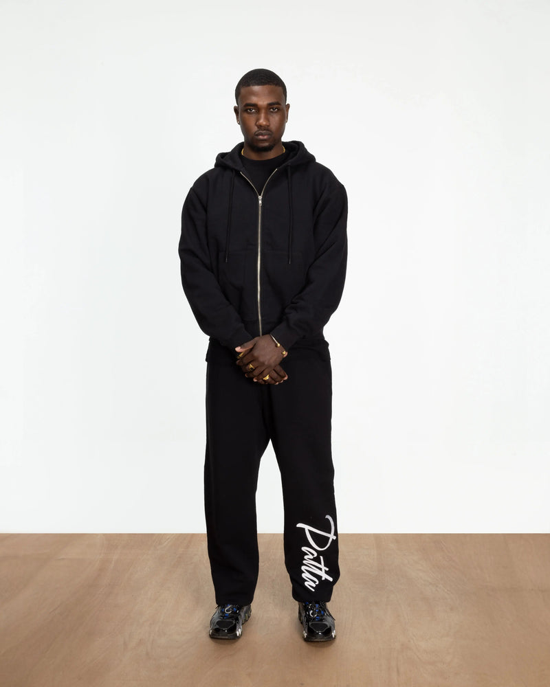 Patta Embro Classic Zip Up Hooded Sweater (Black)