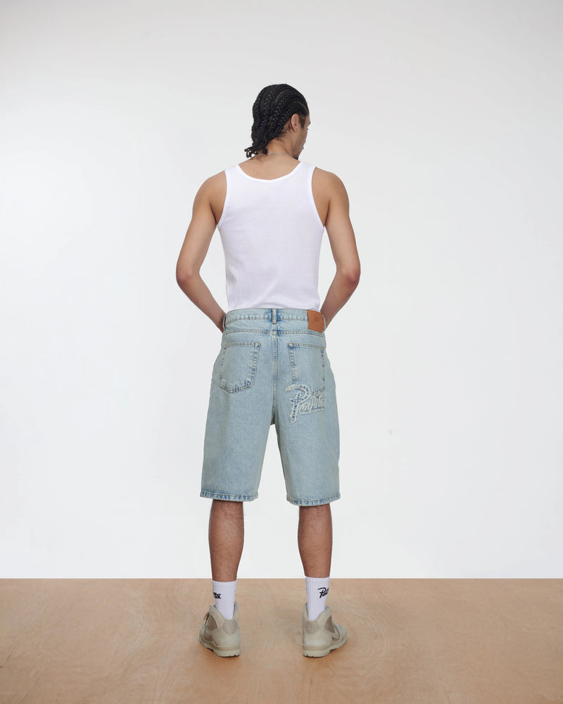 Patta Light Wash Denim Shorts (Light Blue Denim)