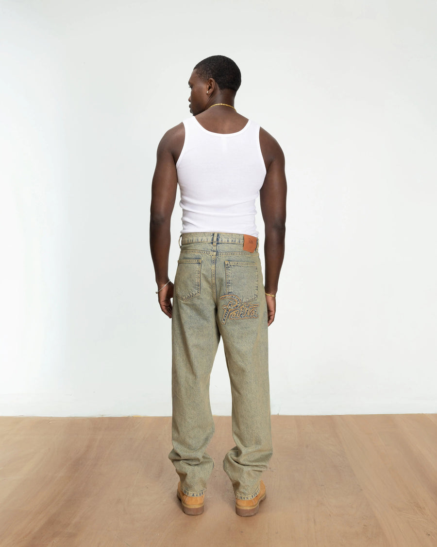 Patta Whiskers Denim Pants (Dark Blue Denim)