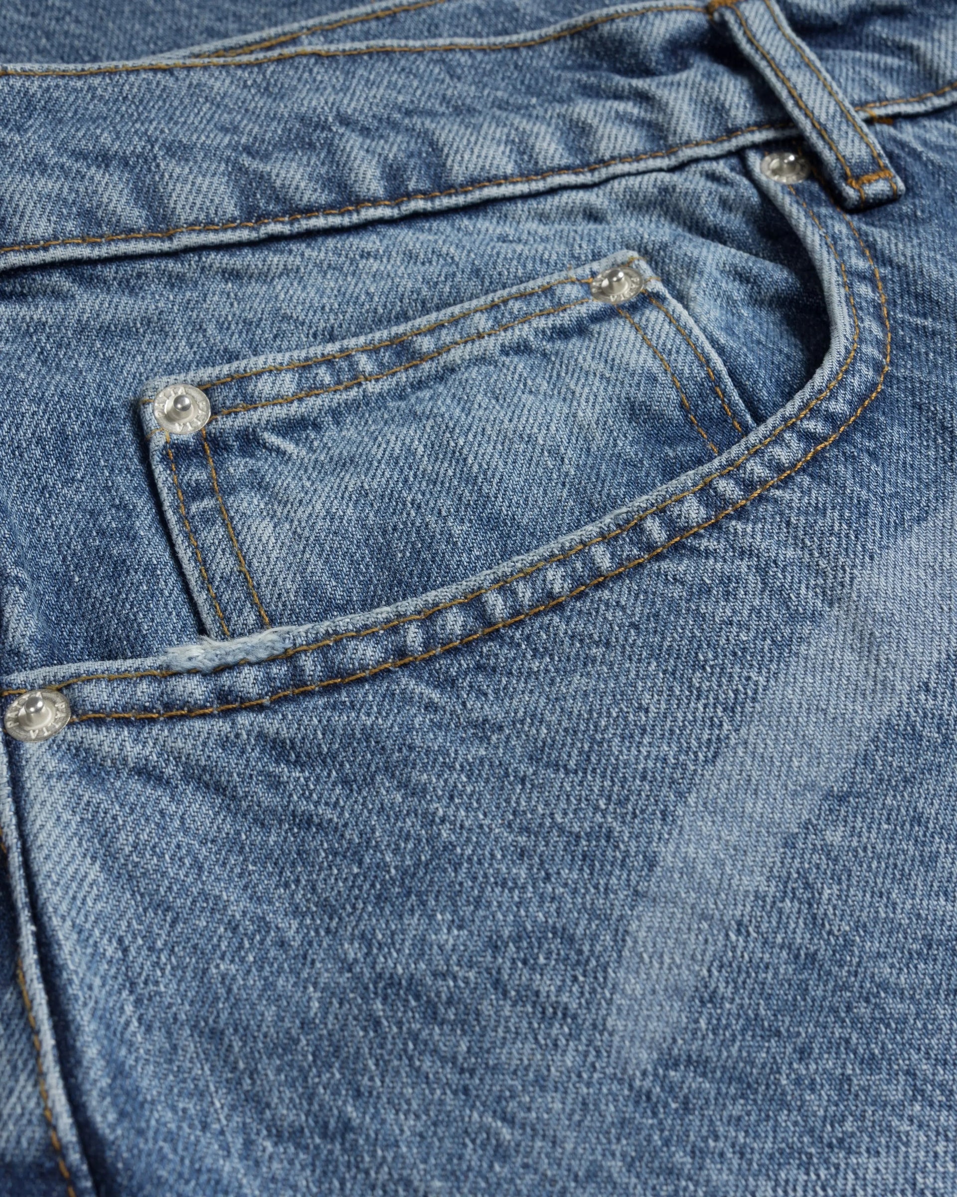 Patta Laserprint Whiskers Denim Pants (Light Blue Denim)