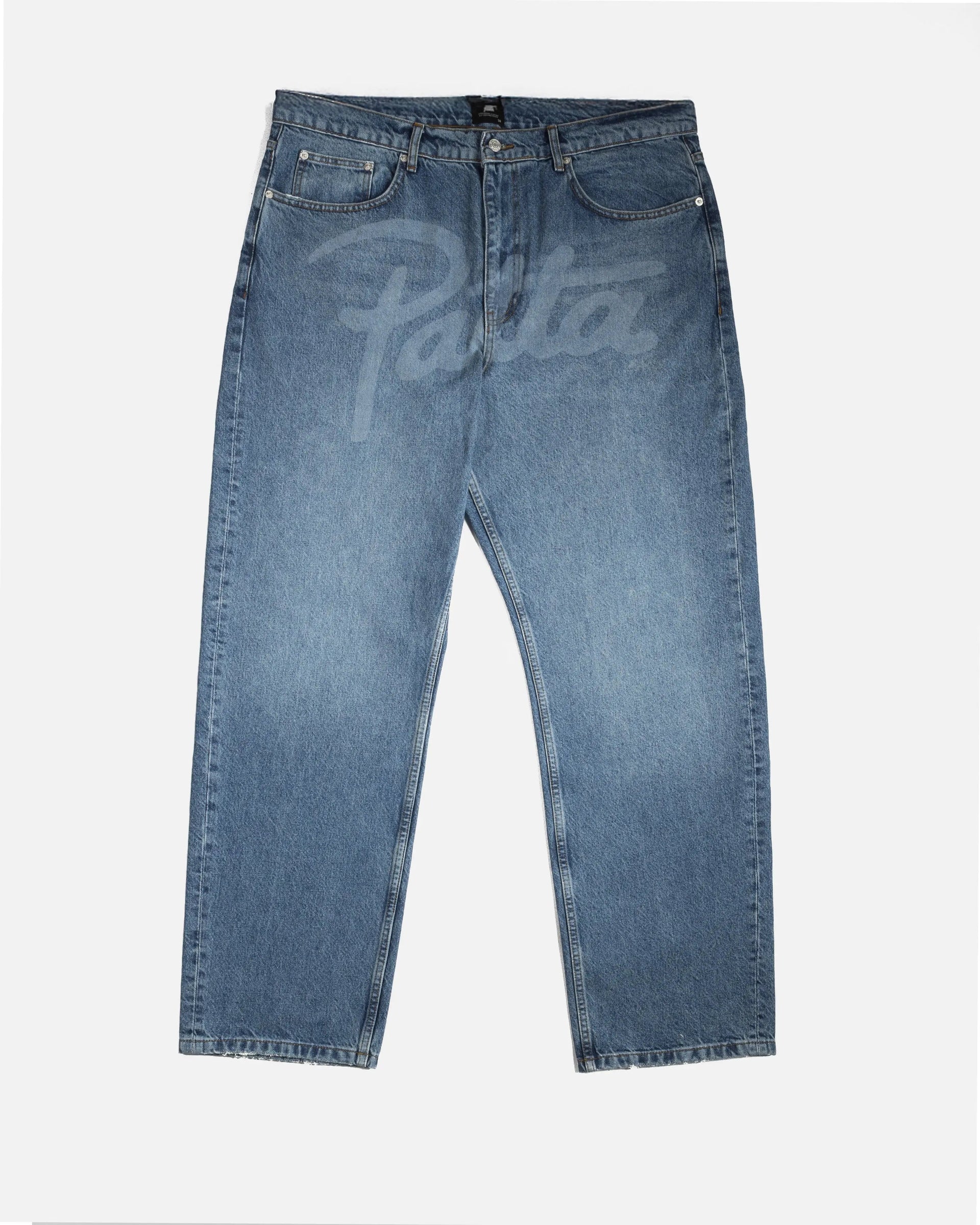 Patta Laserprint Whiskers Denim Pants (Light Blue Denim)