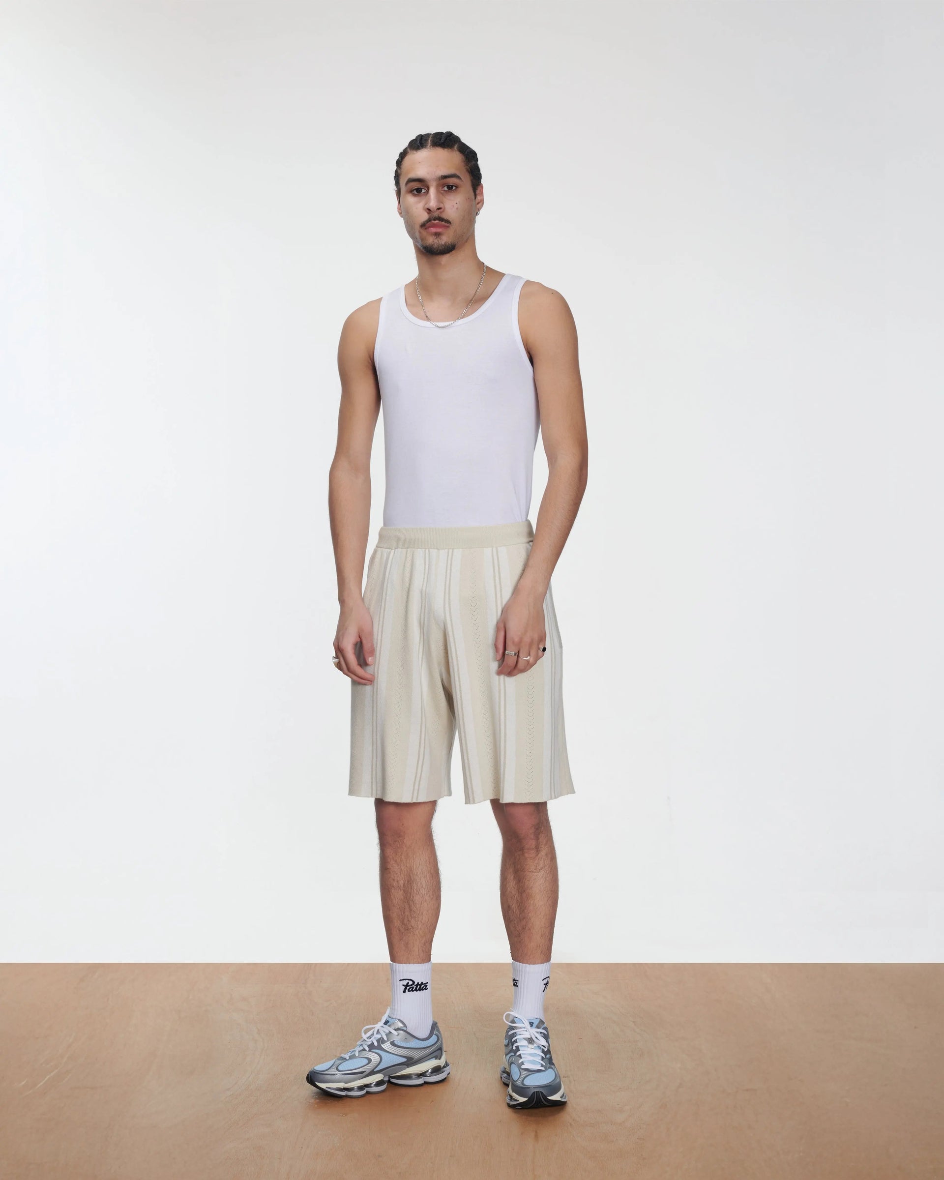 Patta Knitted Football Shorts (Oatmeal)